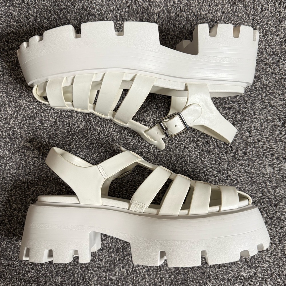 Steve Madden Monti Platform Fisherman Sandal white size 7.5 - Picture 3 of 8